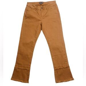 A.Z.I. Audrey Sz 6 Orange Bootcut Stretch Mid Rise Double Hem Frayed Denim Jeans